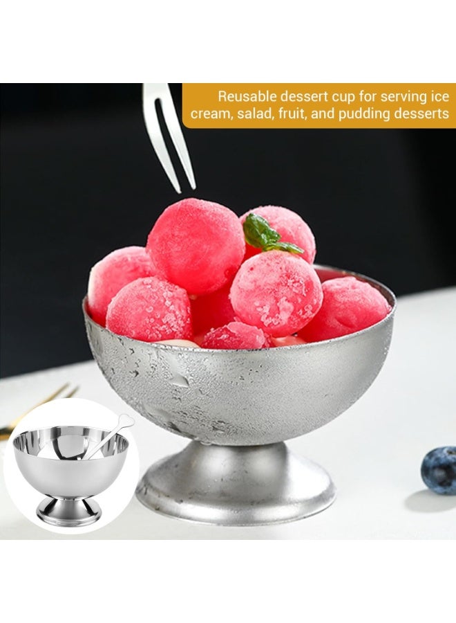 GuRiver Multifunctional Stainless Steel Dessert Bowl – Elegant Ice Cream & Fruit Cup for Afternoon Tea, Pudding, Snacks & More | Rust-Resistant, Easy to Clean, Perfect for All Seasons & Occasions(4pcs) - Image 5