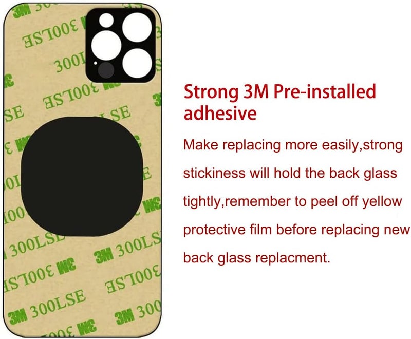 Perzework استبدال زجاج خلفي أصلي لجهاز آيفون 14 برو ماكس 6.7 بوصة مع مجموعة أدوات الإصلاح ومواد لاصقة مثبتة مسبقًا (أرجواني داكن) - Image 4