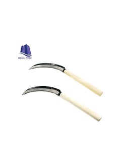 Royal Apex Royal Apex 2 Pcs Lightweight Gardening Grass Sickle Steel Sharp Wooden Handle Weeding Garden Tool  - Image 2