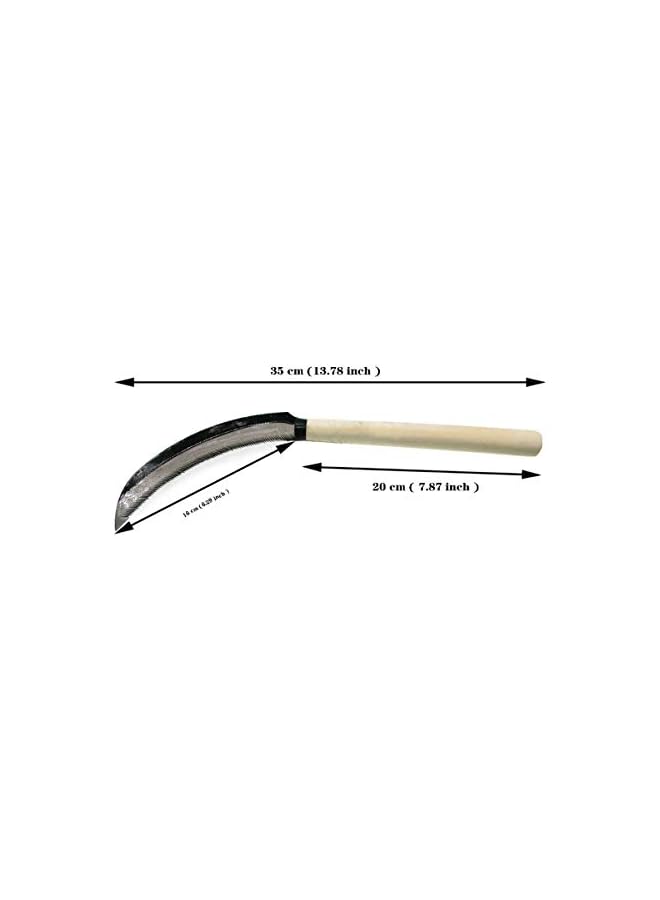 Royal Apex 2 Pcs Lightweight Gardening Grass Sickle Steel Sharp Wooden Handle Weeding Garden Tool - Image 3