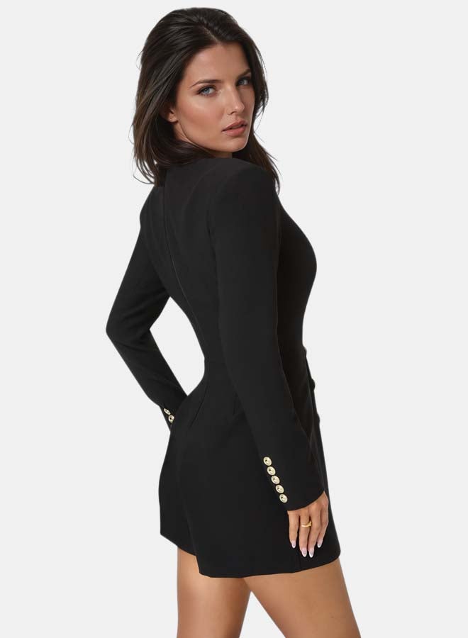 bebe Tailored Black & White Romper - Image 2