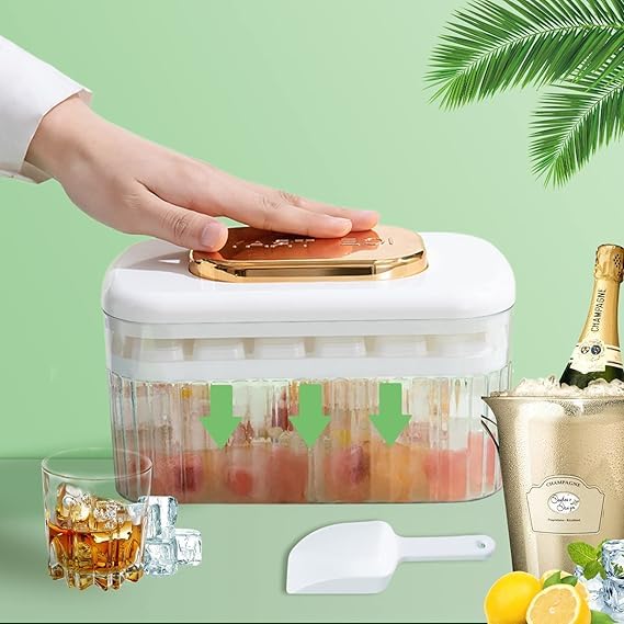 Gnanex Multi Layer Ice Tray for Freezer Stackable Ice Cube Tray with Lid Bin Scoop Durable Ice Mold Making 48PCS Ice Chilling Cocktail Whiskey Chocolate Ice Cubes Easily Squeeze Out - Image 2