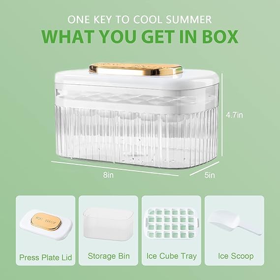 Gnanex Multi Layer Ice Tray for Freezer Stackable Ice Cube Tray with Lid Bin Scoop Durable Ice Mold Making 48PCS Ice Chilling Cocktail Whiskey Chocolate Ice Cubes Easily Squeeze Out - Image 5