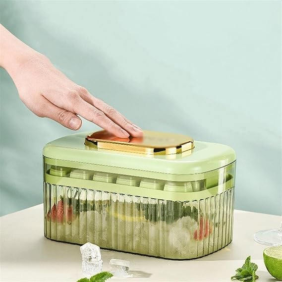 Gnanex Multi Layer Ice Tray for Freezer Stackable Ice Cube Tray with Lid Bin Scoop Durable Ice Mold Making 48PCS Ice Chilling Cocktail Whiskey Chocolate Ice Cubes Easily Squeeze Out - Image 1