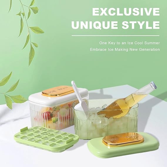 Gnanex Multi Layer Ice Tray for Freezer Stackable Ice Cube Tray with Lid Bin Scoop Durable Ice Mold Making 48PCS Ice Chilling Cocktail Whiskey Chocolate Ice Cubes Easily Squeeze Out - Image 4