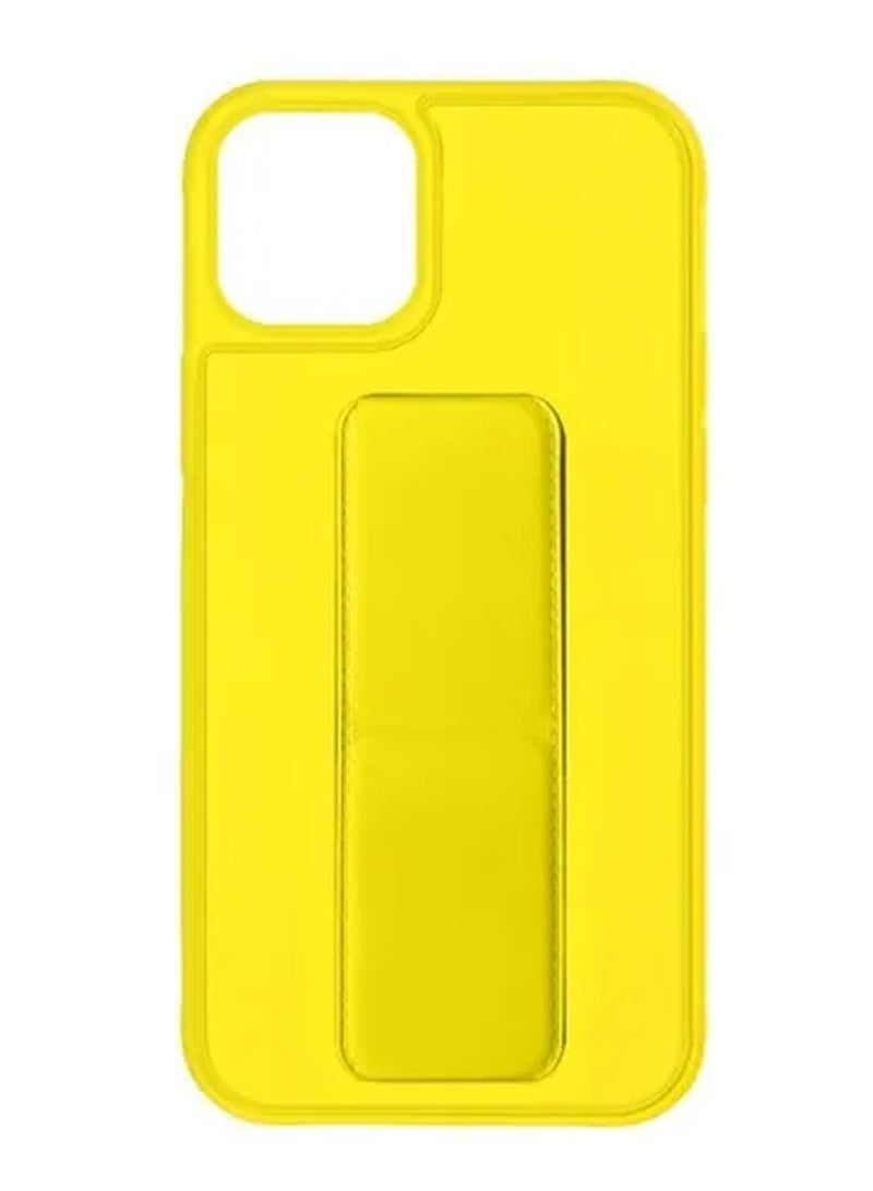 Hand Grip Foldable Magnetic Kickstand Wrist Strap Finger Grip Case Cover For Apple iPhone 14 6.1 inch Yellow - Image 3