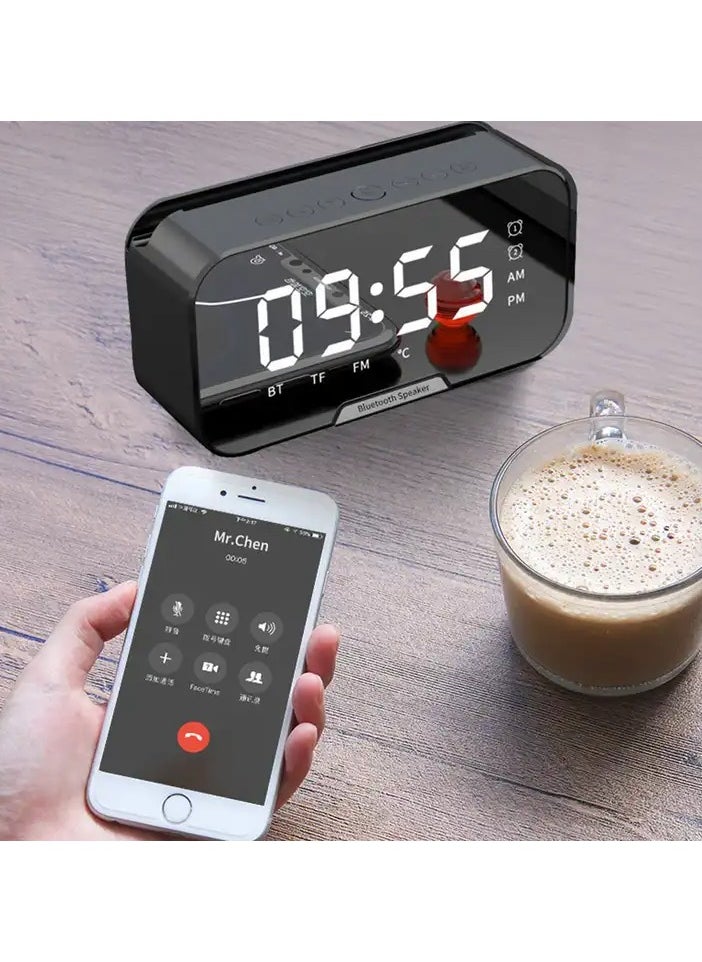 OQUERA - Digital Alarm Clock with Wireless Bluetooth Speaker FM Radio Temperature Display  Desk Clock for Bedroom - Image 1