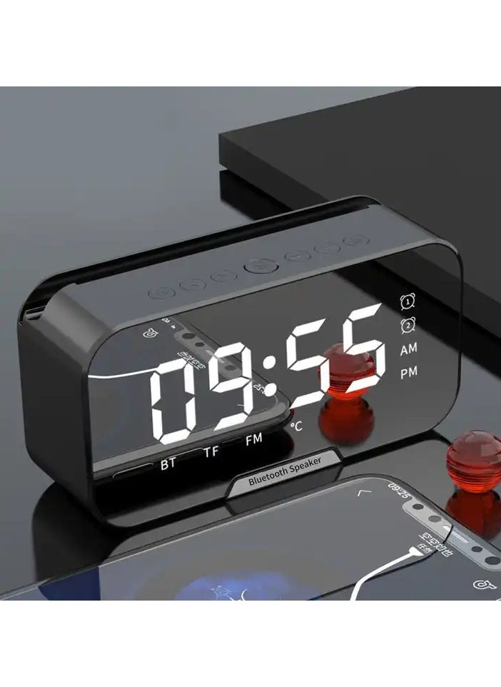 OQUERA - Digital Alarm Clock with Wireless Bluetooth Speaker FM Radio Temperature Display  Desk Clock for Bedroom - Image 1