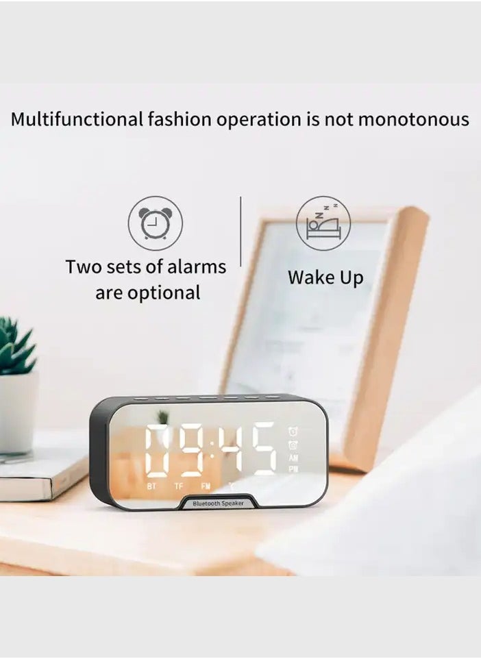 OQUERA - Digital Alarm Clock with Wireless Bluetooth Speaker FM Radio Temperature Display  Desk Clock for Bedroom - Image 1
