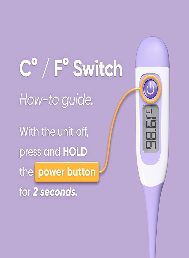 Wondfo Digital Basal Thermometer for Women Fertility - BBT Thermometer for Ovulation & Pregnancy Tracking - High Accuracy & LCD Display & Waterproof - Image 2