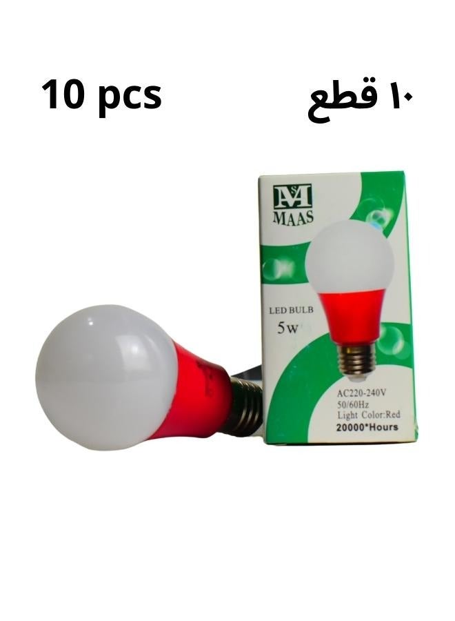 MAAS Lamp set of 10 pieces, indoor lighting, 5 watt LED bulb, Red color  - Image 1