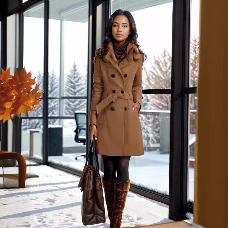 Quality Is Fine Woolen Coat Export Double-Sided Woolen Medium And Long Woolen Trench Coat Coat - Image 2