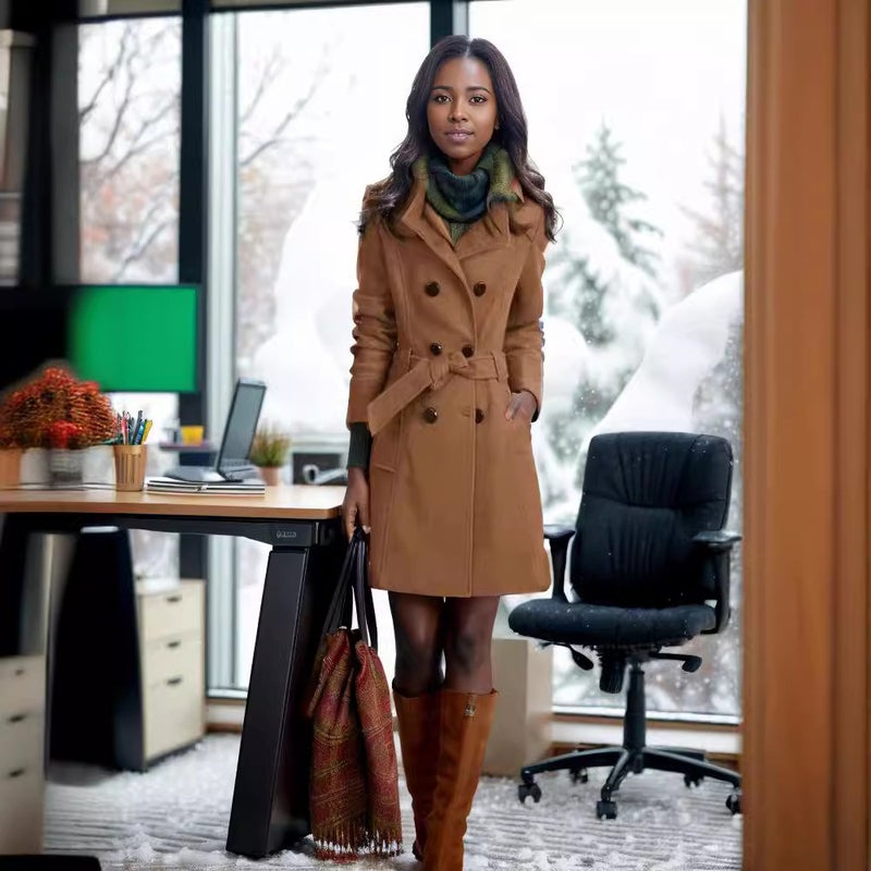 Quality Is Fine Woolen Coat Export Double-Sided Woolen Medium And Long Woolen Trench Coat Coat - Image 5