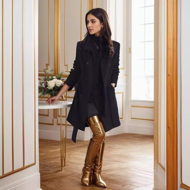 Quality Is Fine Woolen Coat Export Double-Sided Woolen Medium And Long Woolen Trench Coat Coat - Image 3