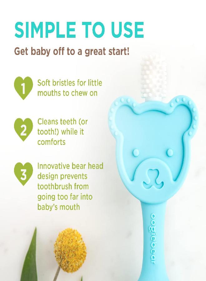 oogiebear 360° Toothbrush - Training Toothbrush for Babies. Safe Ultra Soft Silicone Toothbrush with Teddy Bear Baby Gum Relief and Gum Massaging Base. Baby Must Haves. BPA Free - Image 3