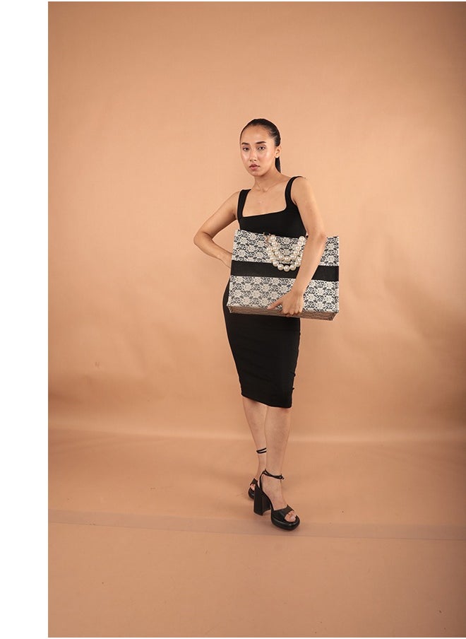 earthbags - Audrey Lace Tote Bag Black - Image 1