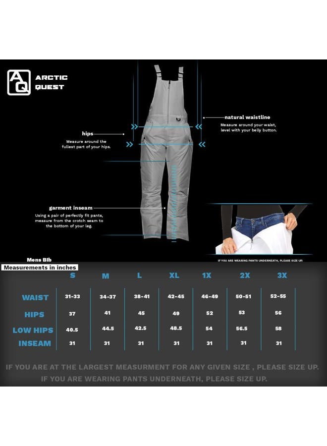 Arctic Quest Mens Insulated Snow and Ski Bib Overalls Snow Pants Snowboard Mens Overalls for Fishing, Hunting, Snowmobiling, Rich Black, XXL - Image 5