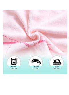 Excefore Hooded Bathrobe,Kids Beach Towel for Boys Girls, Hooded Bath Towel Wrap, Toddler Pool Towel with Hood, Super Soft, Absorbent Microfiber Beach Towel for 0 - 7 Years (Mermaid)  - Image 3