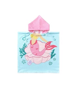 Excefore Hooded Bathrobe,Kids Beach Towel for Boys Girls, Hooded Bath Towel Wrap, Toddler Pool Towel with Hood, Super Soft, Absorbent Microfiber Beach Towel for 0 - 7 Years (Mermaid)  - Image 2