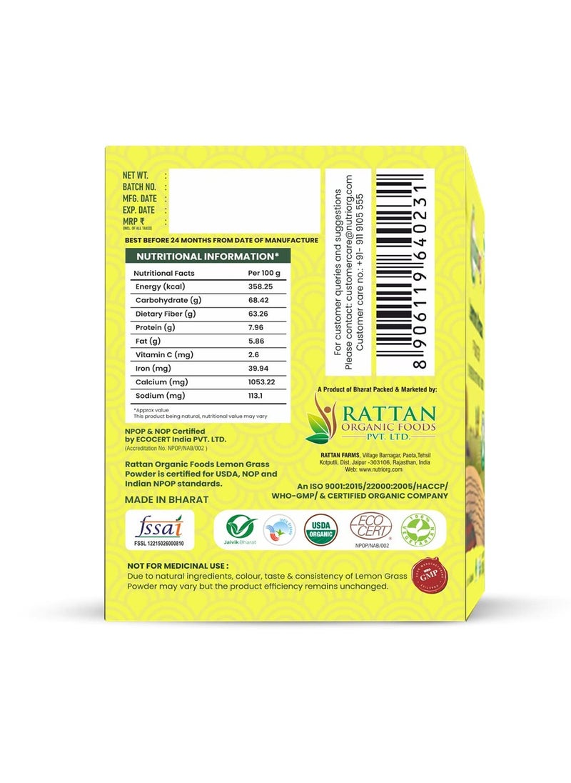 nutriorg - Lemon grass Powder 100g superfood for your body - Image 1