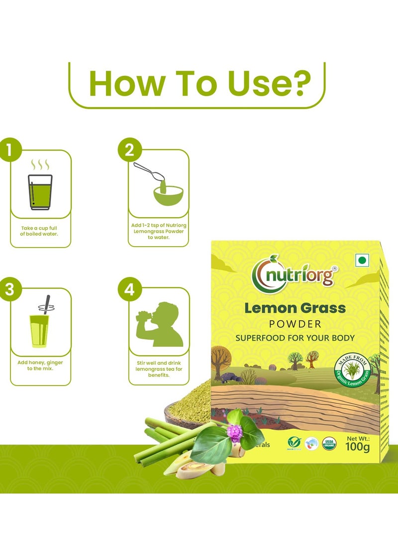 nutriorg - Lemon grass Powder 100g superfood for your body - Image 1