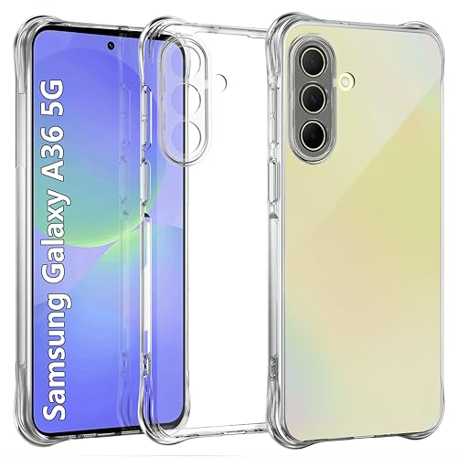 USTIYA Case for Samsung Galaxy A36 5G Clear TPU Four Corners Military-Grade Protection Cover Transparent Soft funda - Image 1