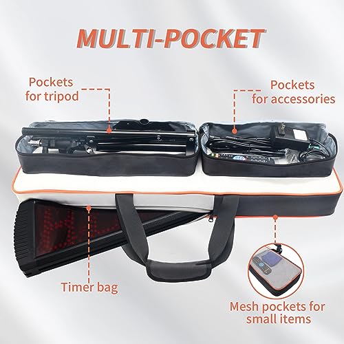 Ganxin GAN XIN 30 x 18in LargeCapacity Portable Bag for LED Clock Multifunctional Bag with Two External Pocket and A Mesh Pocket for Tripod and Accessories - Image 3