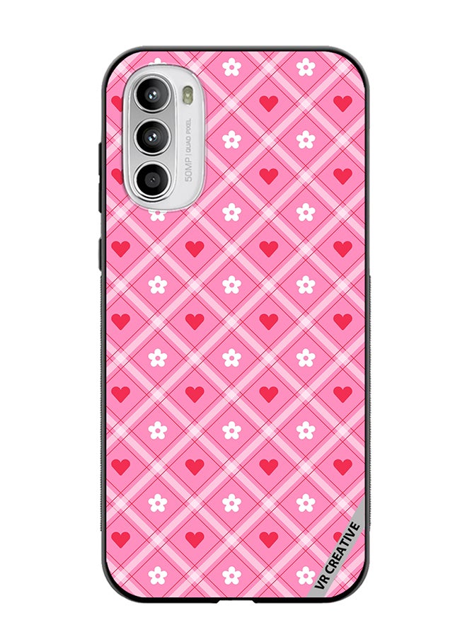 VR CREATIVE Protective Case Cover For Motorola Moto G82 Cute Heart Love Daisy Flower Design Multicolour - Image 1