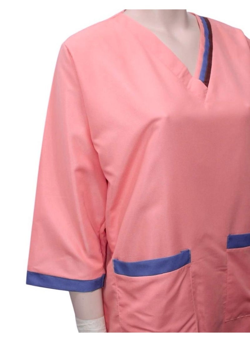 طقم بدلة طبية للخادمة والمربية مكون من 3 قطع و 3 حجابات - Image 2