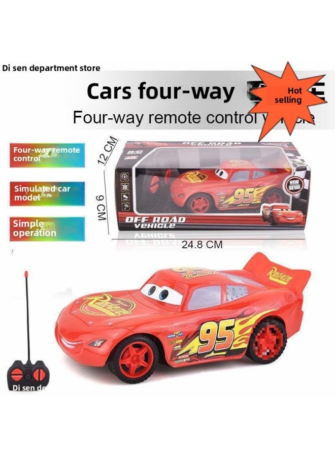 Remote Control Racing Story Toy Lightning McQueen Rechargeable Car Model Remote Control Car Boy Toy Racing-Color:Flat Bottom Model [without Battery]  - Image 2