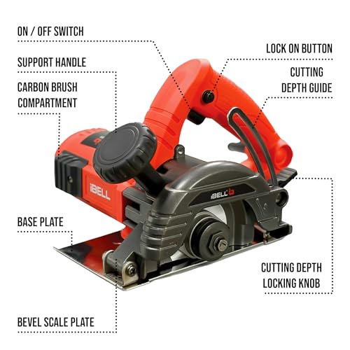 IBELL TOOLS iBELL IBL MC25-60 Heavy-Duty Marble Cutter |1600W|14,000 RPM |125mm Wheel | 38mm Cutting Depth | Large Stable Base Plate for Precision Cutting of Marble, Granite, Tile & Stone- 6 months warranty - Image 5