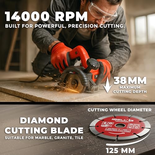 IBELL TOOLS iBELL IBL MC25-60 Heavy-Duty Marble Cutter |1600W|14,000 RPM |125mm Wheel | 38mm Cutting Depth | Large Stable Base Plate for Precision Cutting of Marble, Granite, Tile & Stone- 6 months warranty - Image 4
