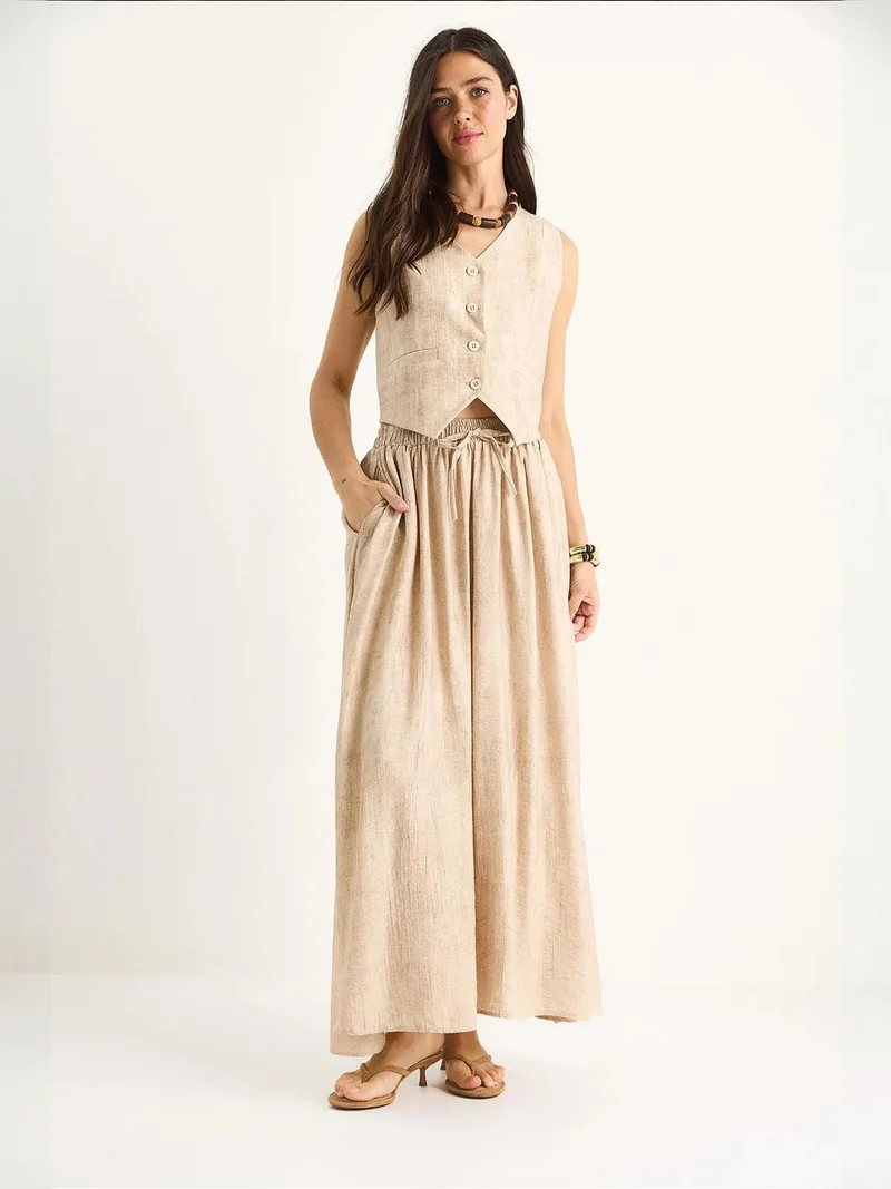 آزرز طقم نسائي طويل بياقة  وأكمام واسعة وجيوب