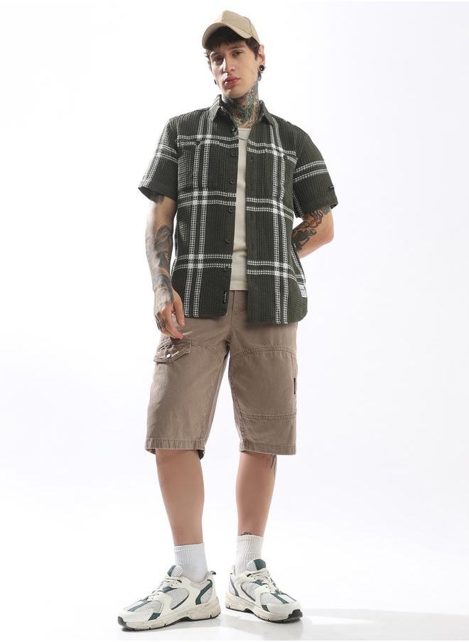 Hubberholme Men Relaxed Fit Textured Checked Casual Shirt  - Image 2