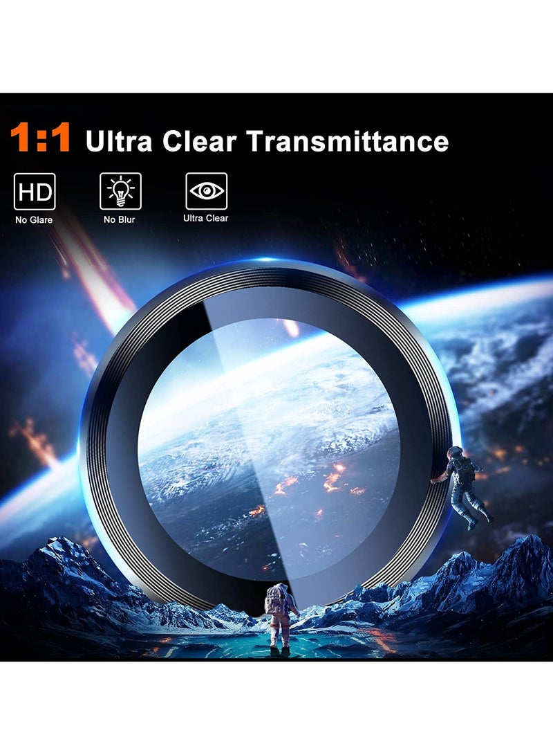 Wtech Samsung Galaxy S23 5G 2023 Premium Camera Lens Frame Tempered Glass Protector Aluminum Alloy Adhesive Coating (MLHICR) - Phantom Black - Image 5