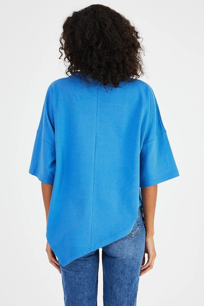 الكسندر جاردي Alexandergardı Asymmetric Cut Oversize T-SHIRT(B24-00194)
