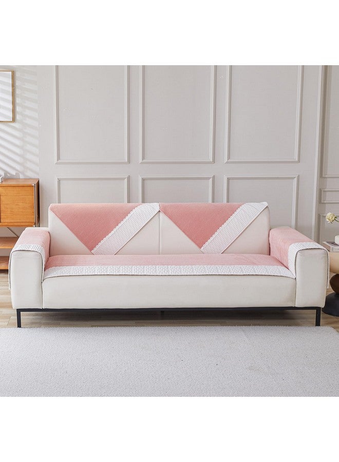 House of Quirk Sofa Covers Corduroy French Style Sofa Furniture Protector 1/2/3/4 Seater Sofa Cover Anti-Slip Sofa Slipcover (One Seater, Peach, 70x90cm) - Image 4