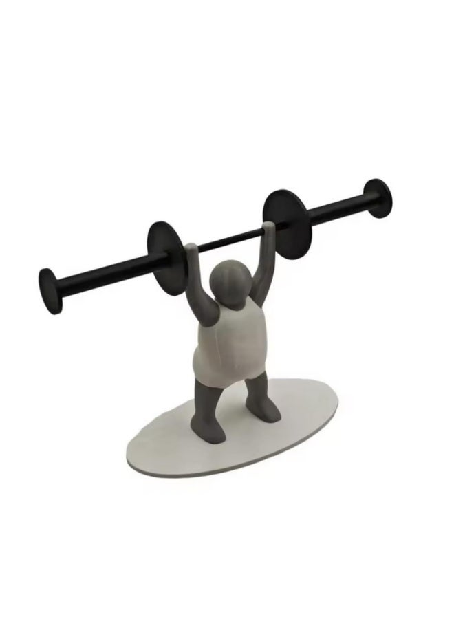 Funny Weightlifter Toilet Roll Holder 3D Printable Bathroom Decor Fitness Weightlifting Villain Tissue Towel Dispenser Toilet Paper Holder Rack Shelf Hanger for Bathroom Kitchen-black grey - Image 1