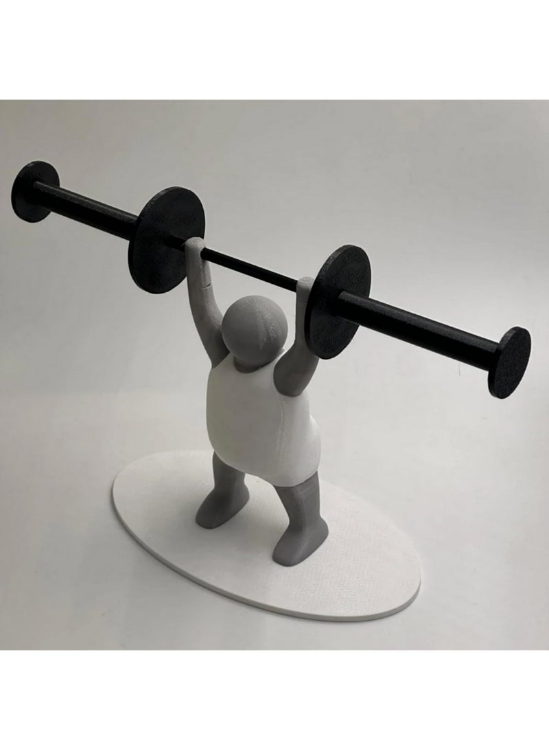 Funny Weightlifter Toilet Roll Holder 3D Printable Bathroom Decor Fitness Weightlifting Villain Tissue Towel Dispenser Toilet Paper Holder Rack Shelf Hanger for Bathroom Kitchen-black grey - Image 3