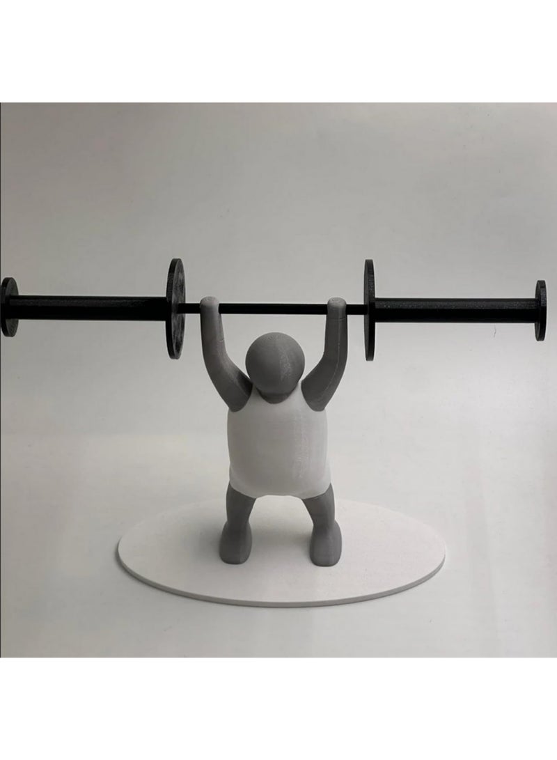 Funny Weightlifter Toilet Roll Holder 3D Printable Bathroom Decor Fitness Weightlifting Villain Tissue Towel Dispenser Toilet Paper Holder Rack Shelf Hanger for Bathroom Kitchen-black grey - Image 4
