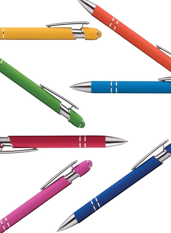Express Pencils Rubberized Soft Touch | Burst of Color | Ballpoint Pen with Stylus Tip a stylish, premium metal pen, black ink, medium point (Assorted, 7) - Image 4
