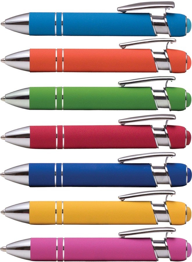 Express Pencils Rubberized Soft Touch | Burst of Color | Ballpoint Pen with Stylus Tip a stylish, premium metal pen, black ink, medium point (Assorted, 7) - Image 1