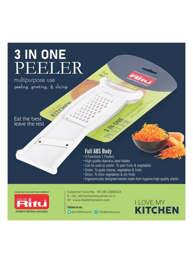 RITU 3 -in -1 Stainless Steel Vegetable Peeler | Ergonomic Handle | Ideal for Peeling, Julienning, and Slicing Potatoes, Carrots, Cucumbers, Apples, Tomatoes, Versatile Kitchen Accessory - Image 5