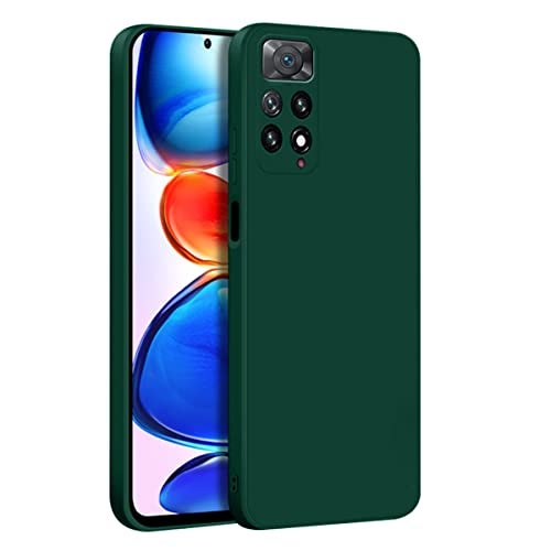 LIRAMARK Silicone Soft Back Cover Case for Xiaomi Redmi Note 11 Pro, Note 11 Pro Plus 5G (Silicone Green) - Image 1