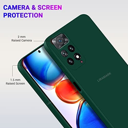 LIRAMARK Silicone Soft Back Cover Case for Xiaomi Redmi Note 11 Pro, Note 11 Pro Plus 5G (Silicone Green) - Image 5