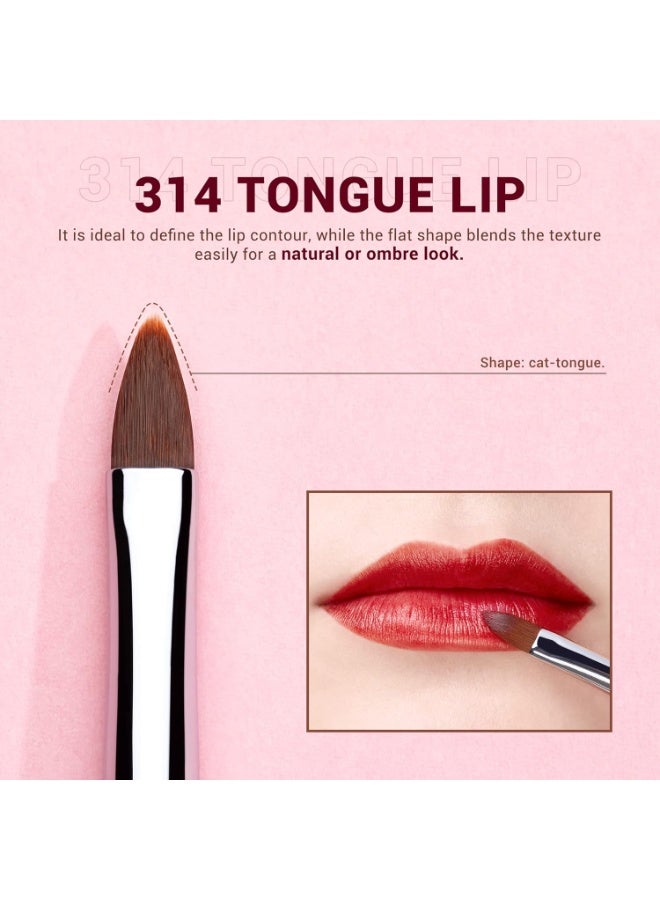 جيساب مجموعة فرش الشفاه من جيسوب، 5 قطع، مجموعة فرش مكياج احترافية فاخرة باللون الأسود T325 - Image 5