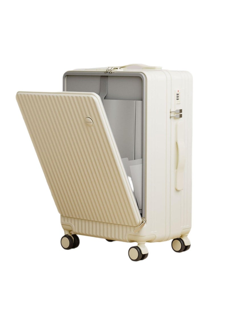 Hihonor Front Open Carry Case Stylish Suitcase With USB Port Cup Holder Shockproof, Ultra Lightweight Quiet for Overseas Travel, Business Trips, Business - Image 1