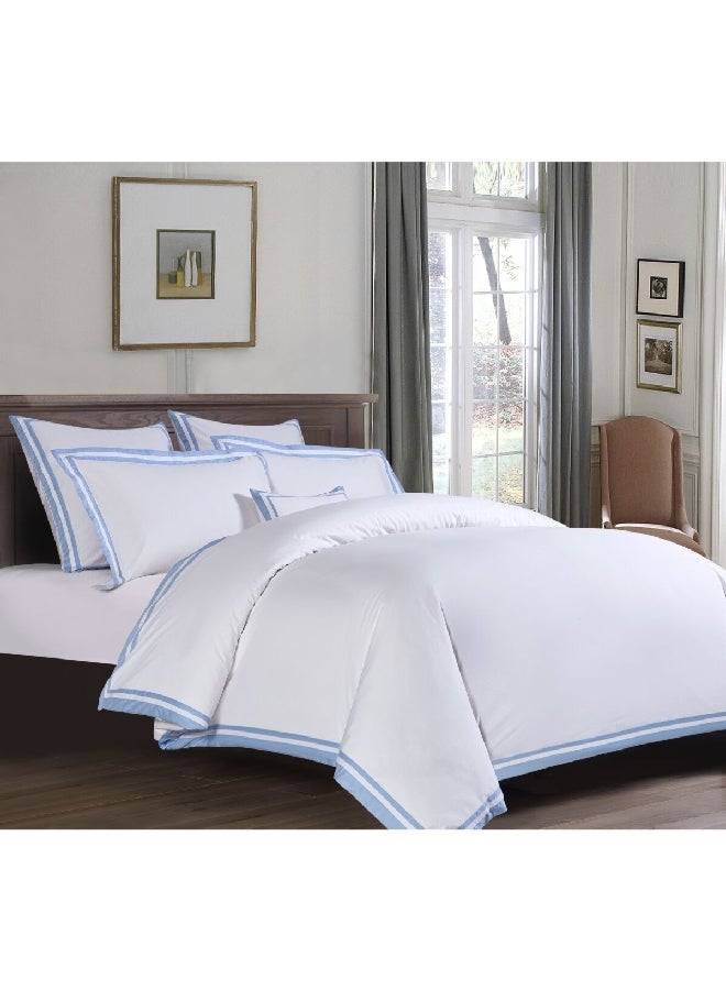 براتا ستيش طقم غطاء لحاف مريح للغاية قطعتين بحجم توين أبيض أزرق 1 × 220 × 160 سم PARK01