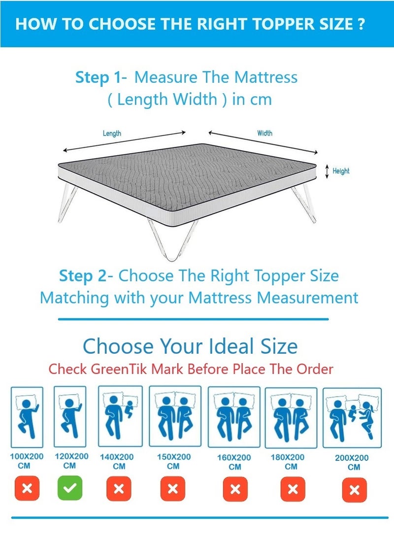 بلوبيري مرتبة علوية قطن،مرتبة مبطنة قابلة للطي، وسادة نوم سميكة للغاية قابلة للطي وجيدة التهوية، سرير للضيوف لغرفة المعيشة وغرفة النوم والتخييم، 4 أشرطة مطاطية في الزوايا، الارتفاع 6 سم، مقاس 120×200 سم - Image 4