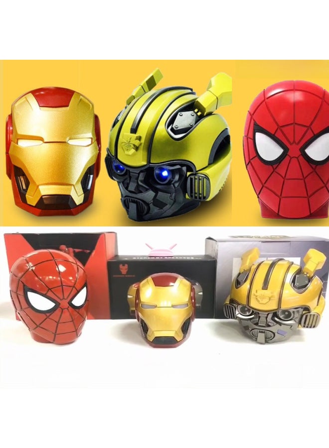 Neutral New Iron Man Spider-man Bumblebee Bluetooth Speaker Subwoofer Gift Card Mini Creative Gift Audio - Image 3